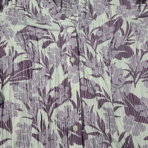 Fred David Petites Womens Button Up Blouse Multicolor Size PM Polyester Blend - Picture 11 of 12